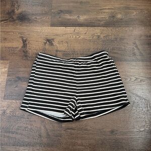Lioness Black and White Striped High Waist Shorts